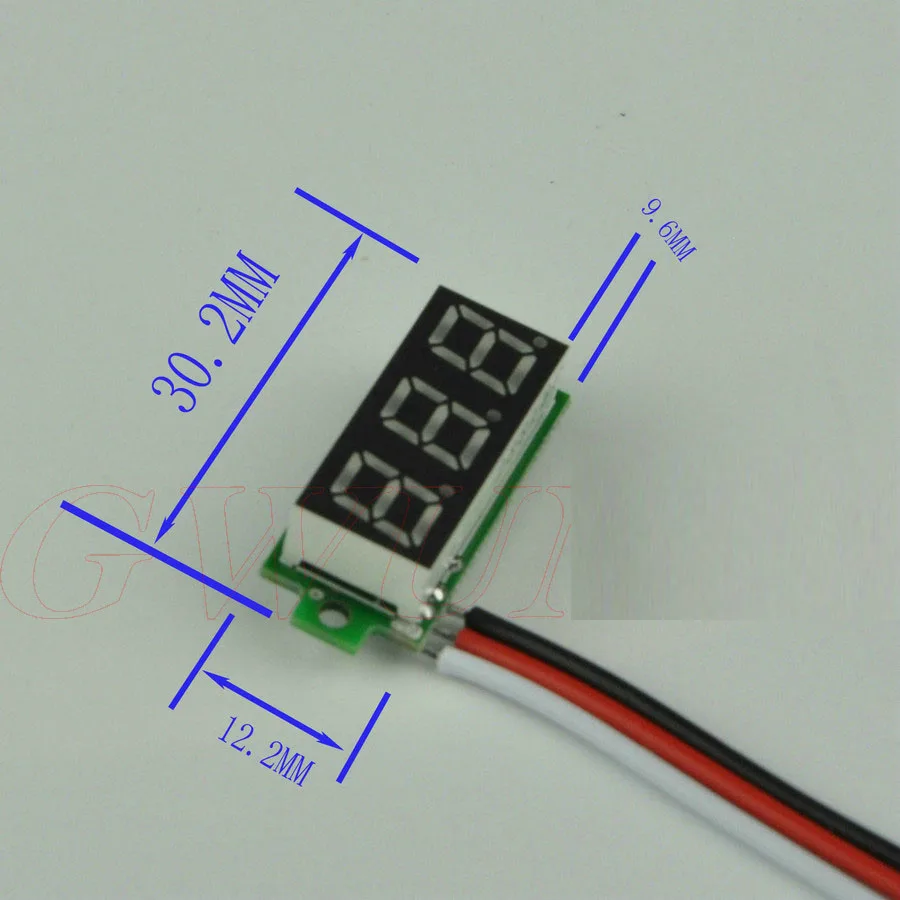 Imagem -03 - Painel Medidor de Tensão de Alta Precisão Led Voltímetro Digital Monitor de Bateria 3bit 028 dc 500v 300v 200v 100v 30v 5v 12v