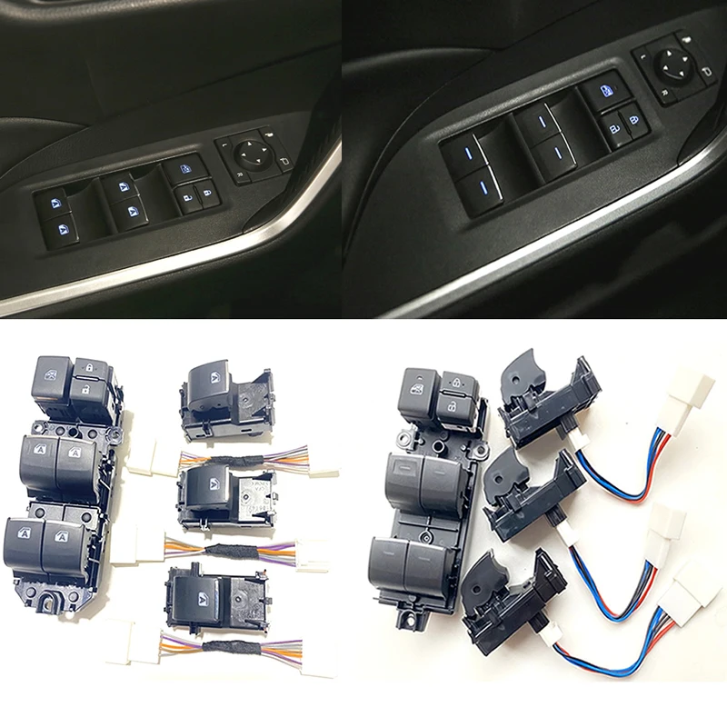 

LED Ice Blue Backlight Power Window Button Switch for Toyota RAV4 RAV 4 CHR 2019 2020 2021 Left Driver