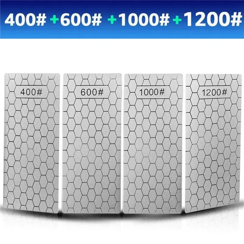 8Pcs Diamond Sharpening Stones,With Non-Slip Mat, 400/600/1000/1200 Grit, Whetstone Honeycomb For Kitchen Sharpening-[LUCK 9]