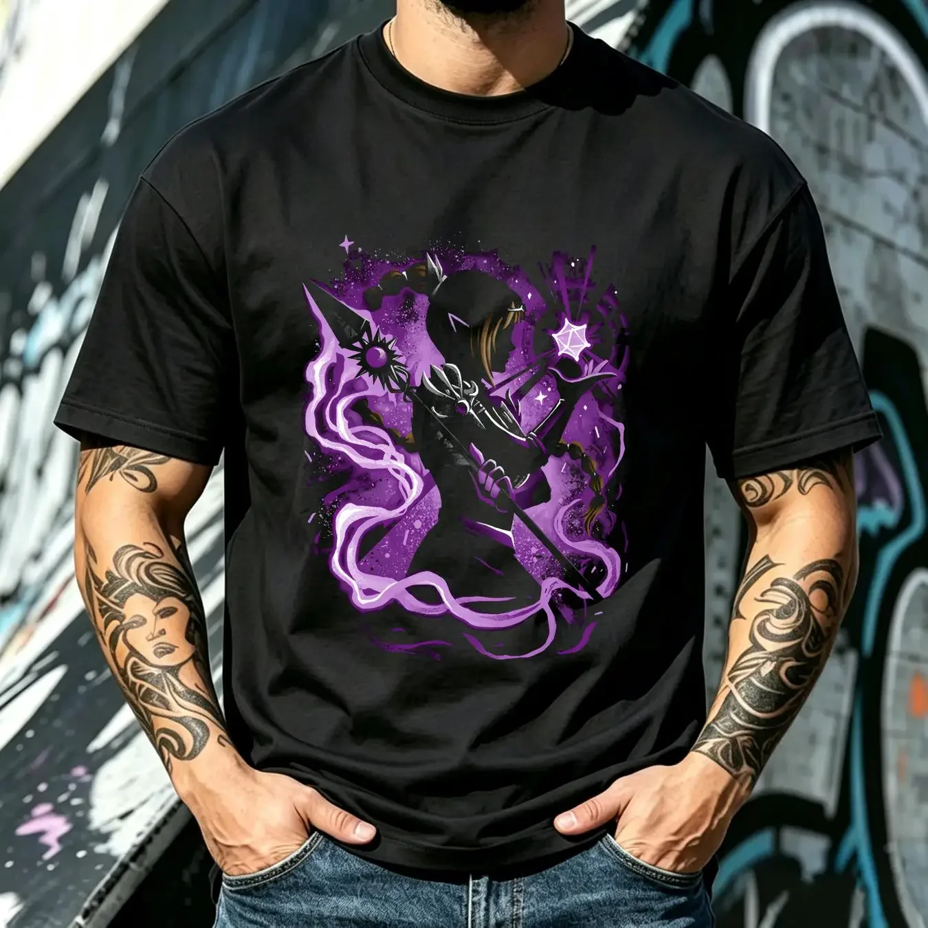 washed T Shirt Shadow heart Battle Gate roleplay team Dark Cleric long or short sleeves vintage Washed Stylish Versatile