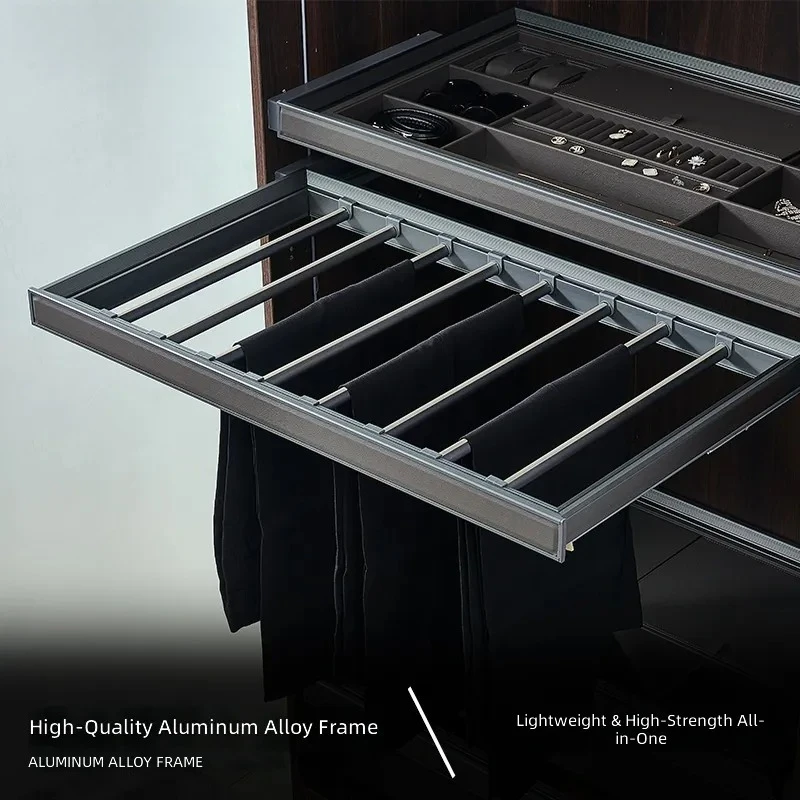 for Cloakroom Storage Basket Drawer 4-Piece Set Jewelry Pull-Up Pants Rack Multi-Functional Combination Wardrobe Household