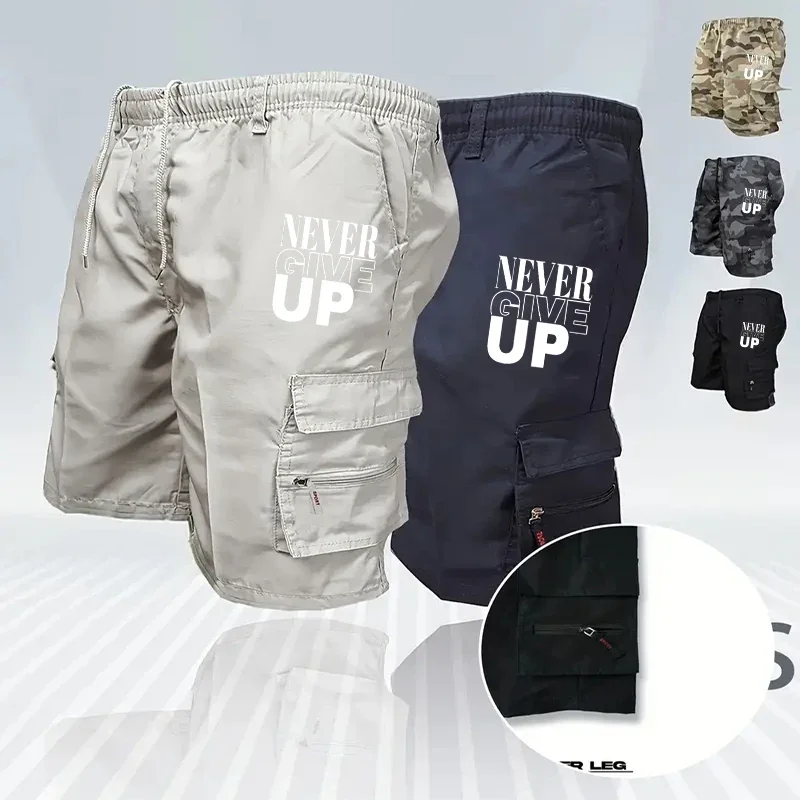 

Новые модные мужские повседневные шорты для фитнеса с несколькими карманами, стильные свободные повседневные брюки, камуфляжные тактические шорты