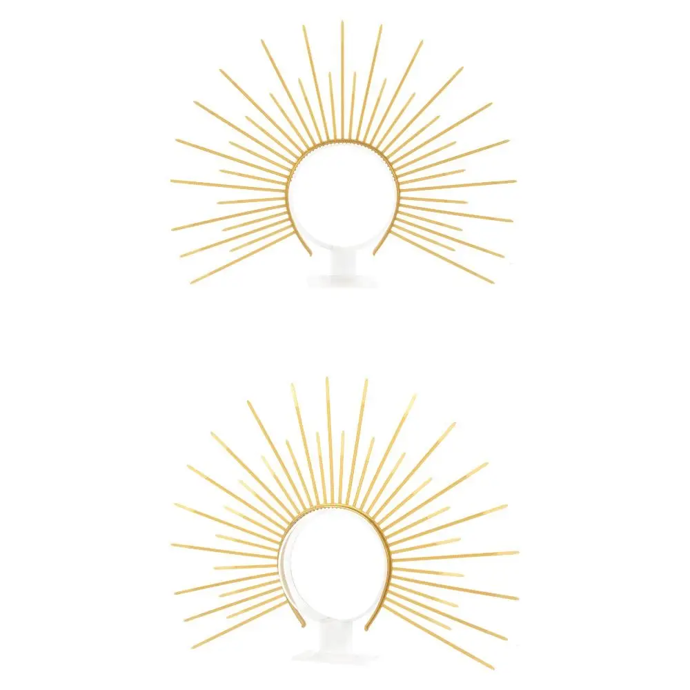 Модная повязка на голову с ореолом Бога Солнца, Золотая обруч для косплея, луна, ореол Девы Марии, повязка на голову на Хэллоуин, головной убор на Хэллоуин