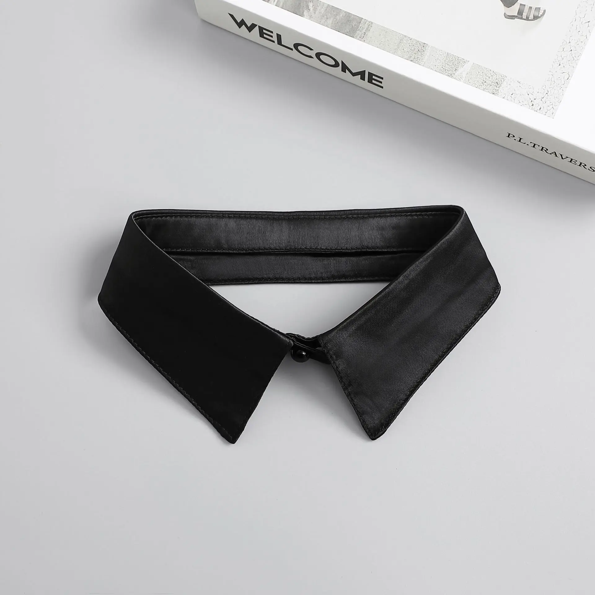 Afbeelding 5: Nieuwe universele wit-zwarte nepkraag, modieuze eenvoudige choker Peter Pan ketting voor mannen en vrouwen