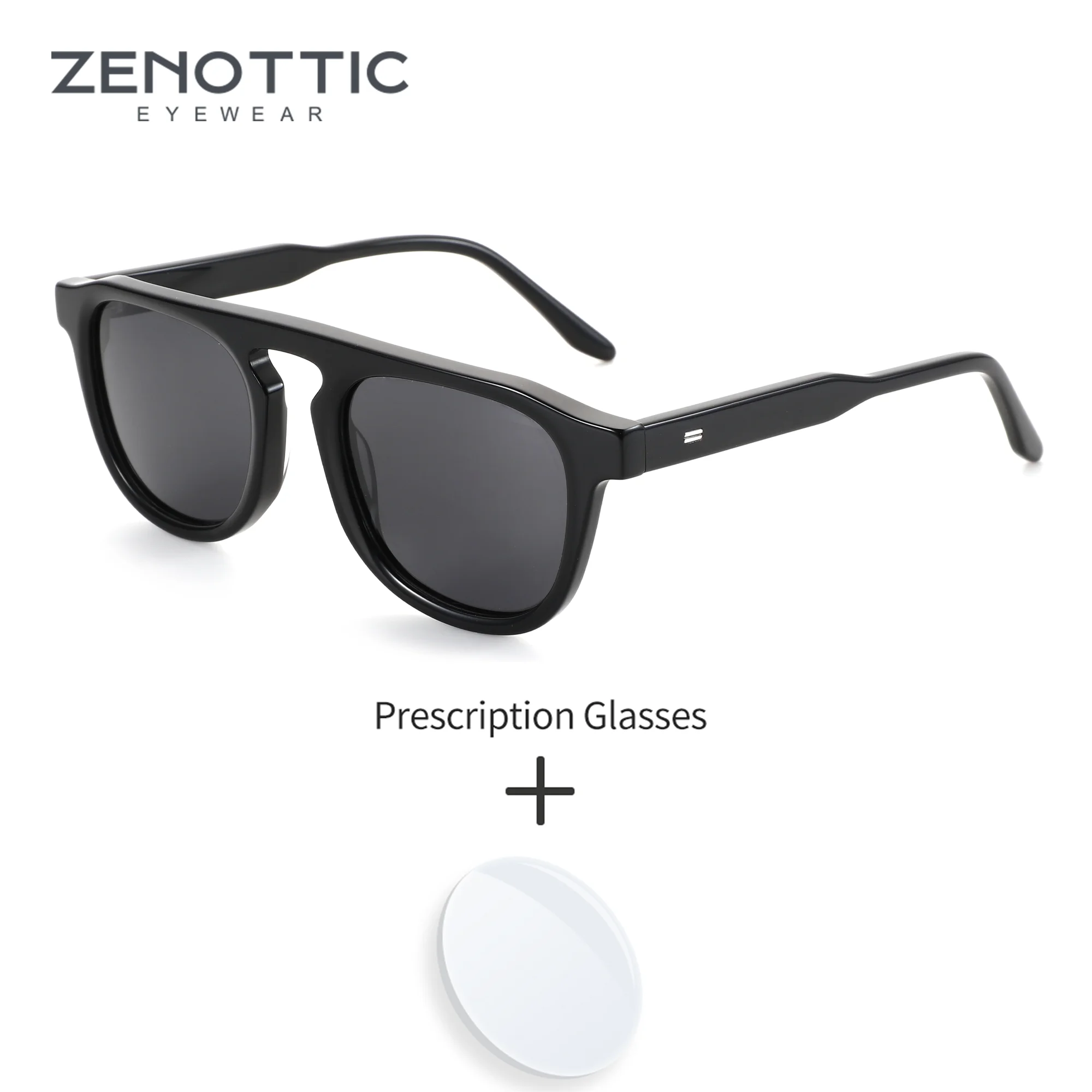 

ZENOTTIC M размер толстая оправа квадратные поляризованные солнцезащитные очки по рецепту для унисекс UV400 модные ацетатные оптические солнцезащитные очки для близорукости