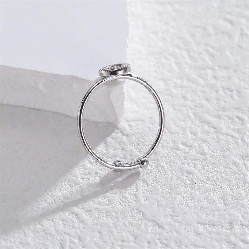 Edelstahl-Nischen-Design, einfacher runder Öffnungsring, luxuriöser Trend, hochwertiger Ring für den täglichen Damenschmuck. – Detail 7