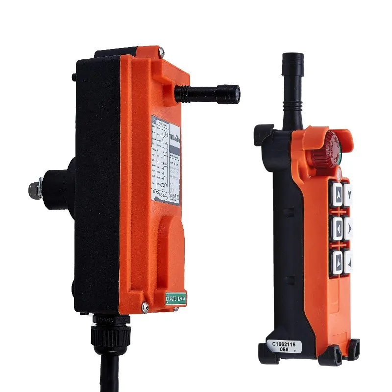 Telecontrol 6 single speed channels pushbuttons overhead crane hoist industrial wireless radio remote control F21-E1