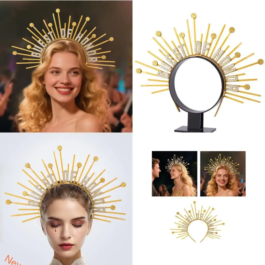 

Guest of Honors Crownpiece Headbands NonSlip Hairhoop with Spiked For Dancing Event Wedding Ceremony Dressingup Headwear LXAD