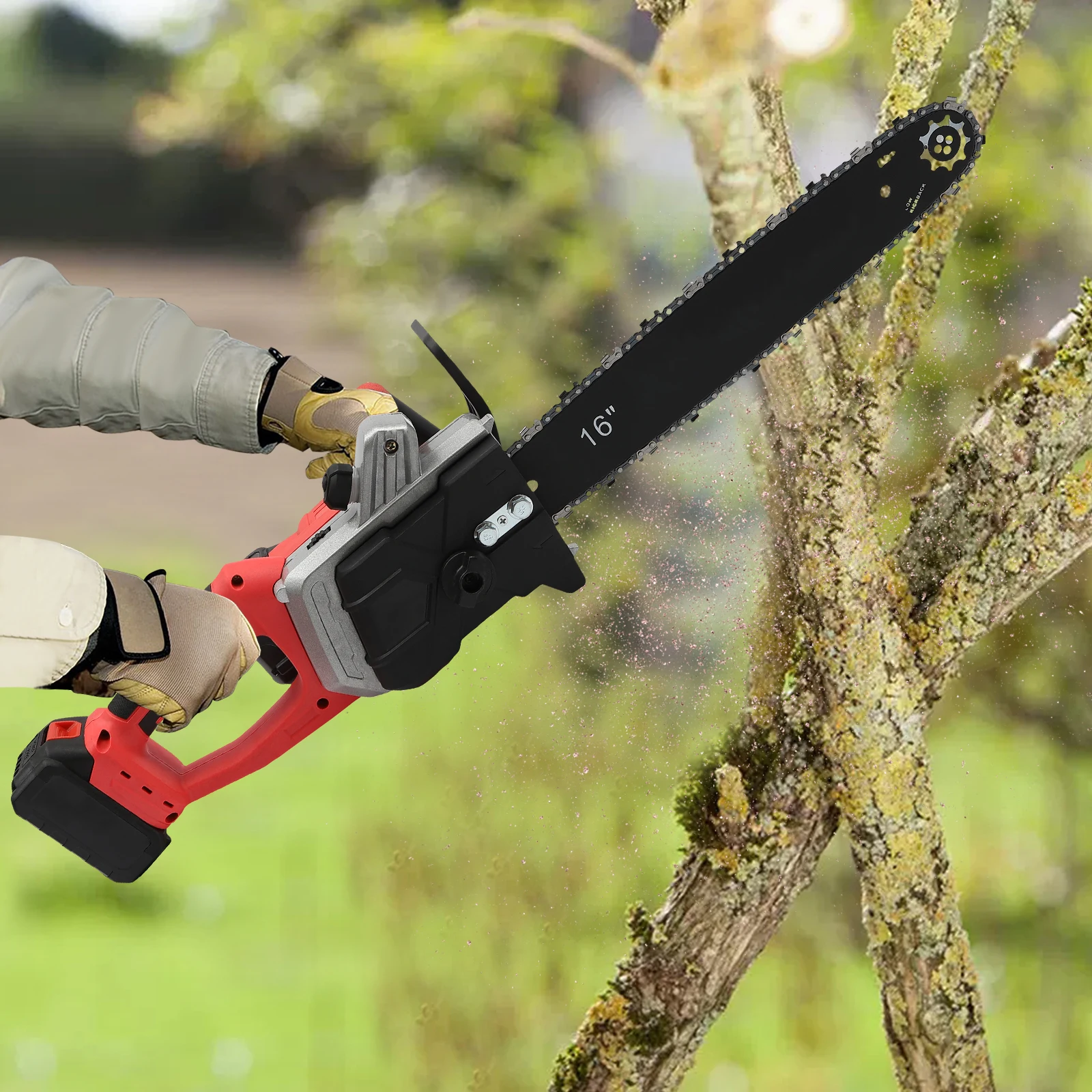 

Chainsaw 16"Brushless Portable Battery Operated Chain Saw Rechargeable Batteries Electric Cordless for Wood Cutting & Trimming