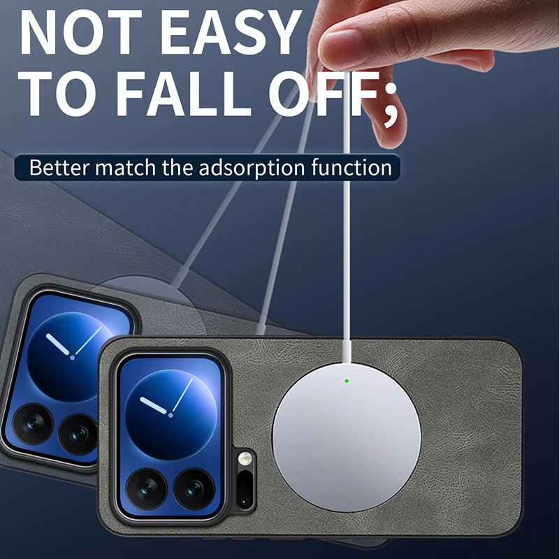 حافظة لهاتف Xiaomi 17 Pro Max لهاتف Magsafe غطاء مغناطيسي غير لامع من جلد الغنم الفاخر لهاتف Xiaomi Mi 17pro ممتص للصدمات مضاد للسقوط #3