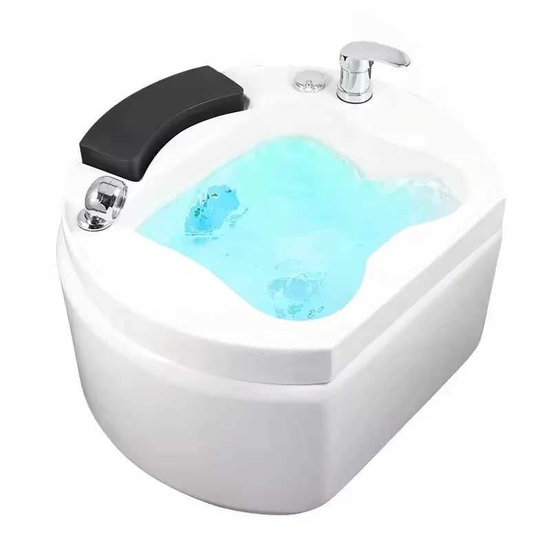 Modern Adjustable Pedicure Chair Large Portable Deep Foot Bath Spa Tub Vibration Heat Rolling/Kneading Massage Salon