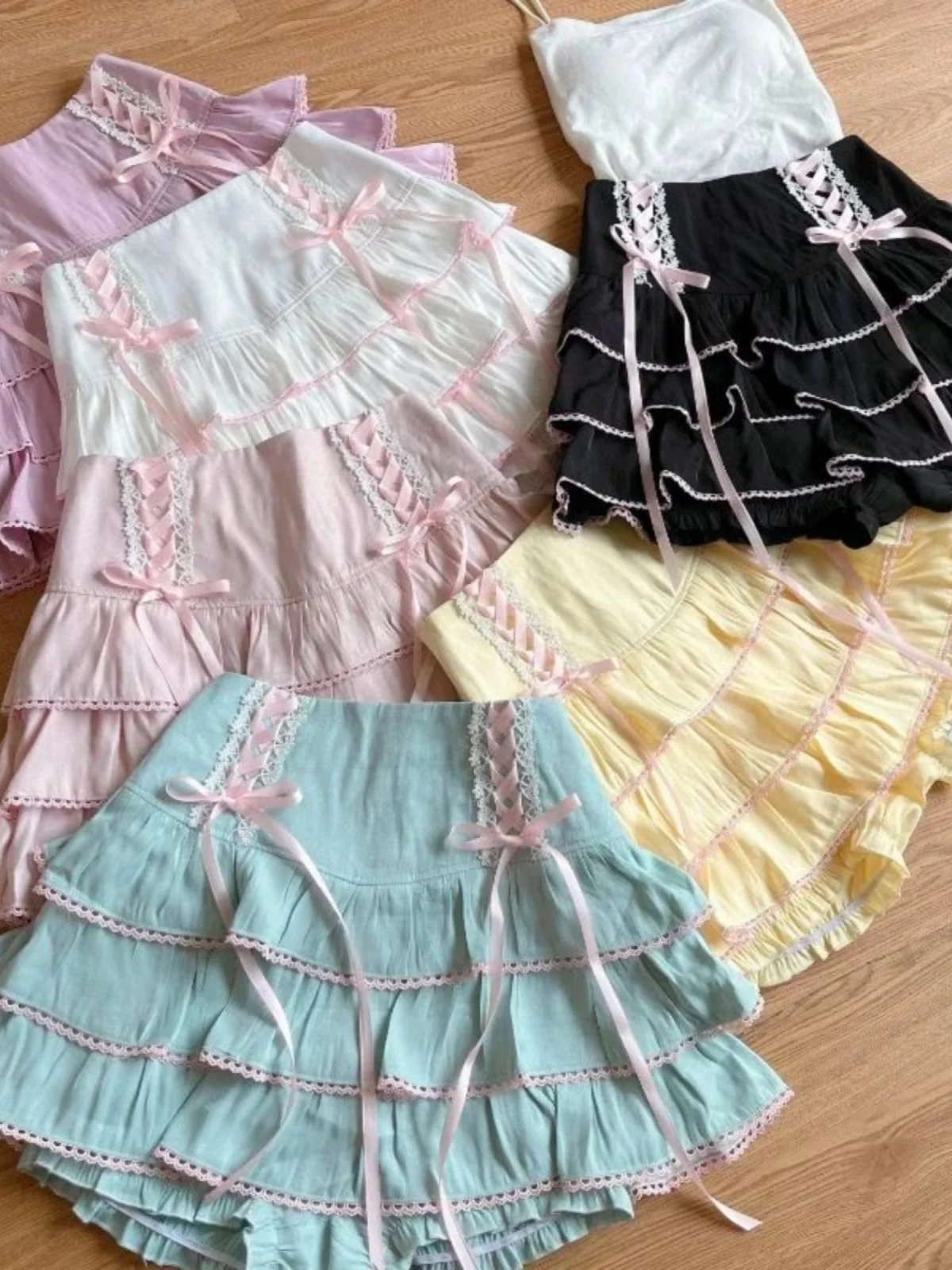 

Эластичная юбка-торт с высокой талией, женская милая японская юбка длиной до пола, тонкая юбка трапециевидной формы для женщин