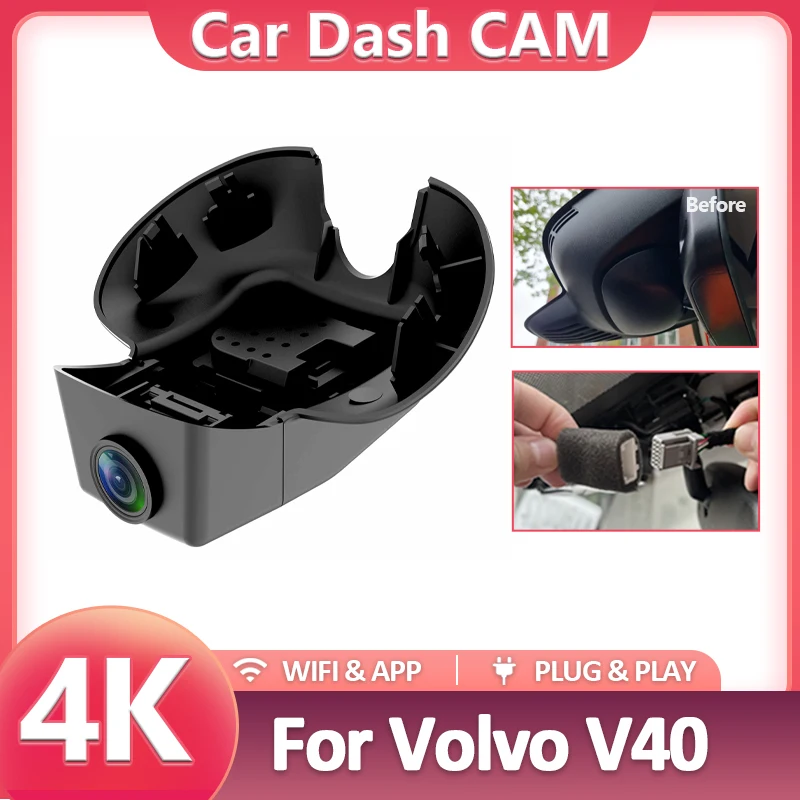 

Dash Cam For Volvo V40 2015 2016 2017 2018 2019 2020,Plug and Play Car DVR 4K 2160P Dashcam For Car Camera Video Recorder