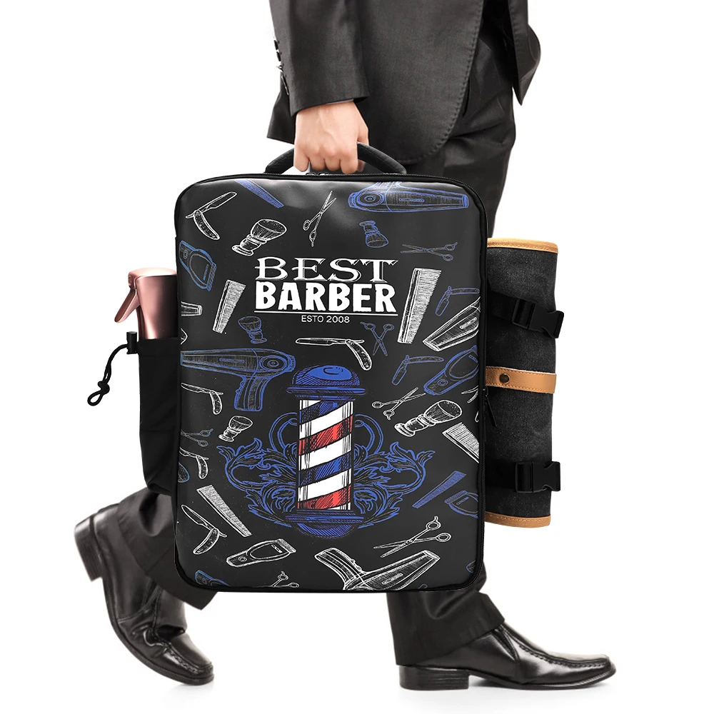 

Рюкзак для парикмахера, многофункциональная сумка для хранения инструментов для стрижки волос, для фена, электрической машинки для стрижки, для использования в дороге.