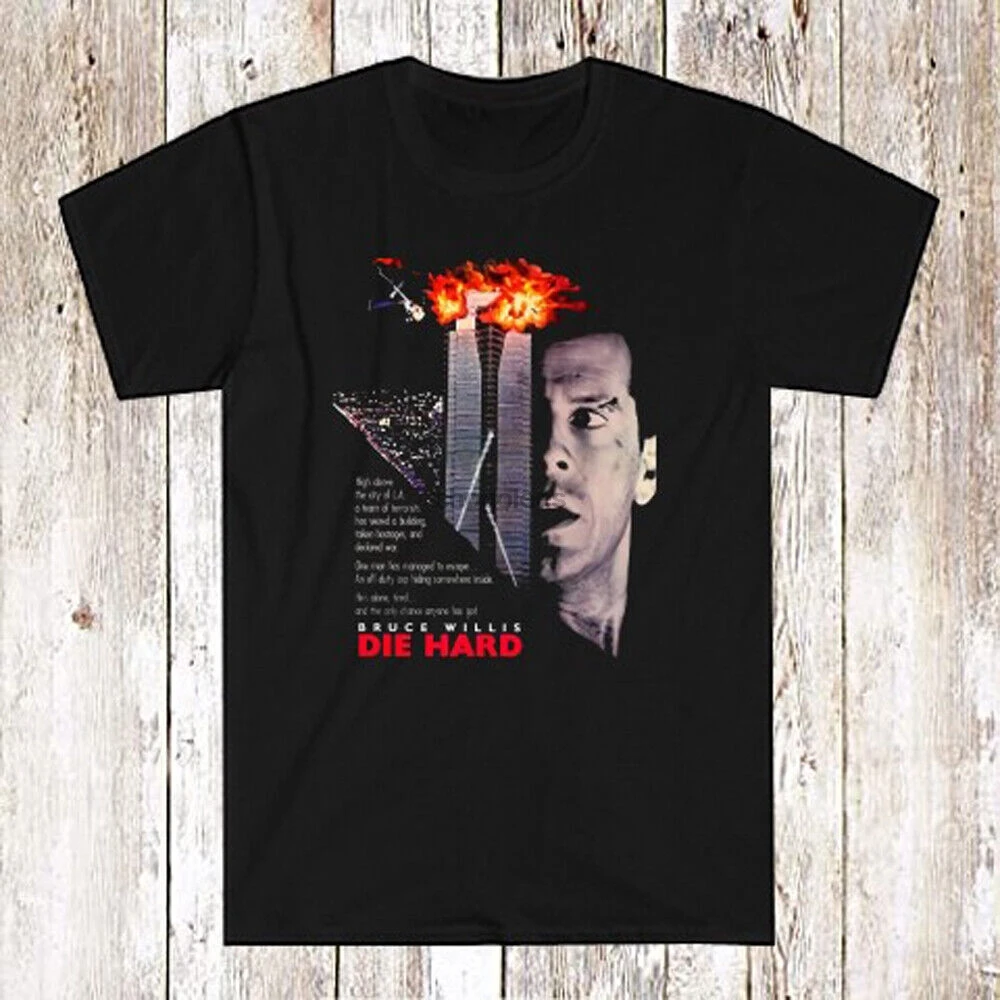 Die Hard Bruce Willis Men's Black T-Shirt Size S-5XL