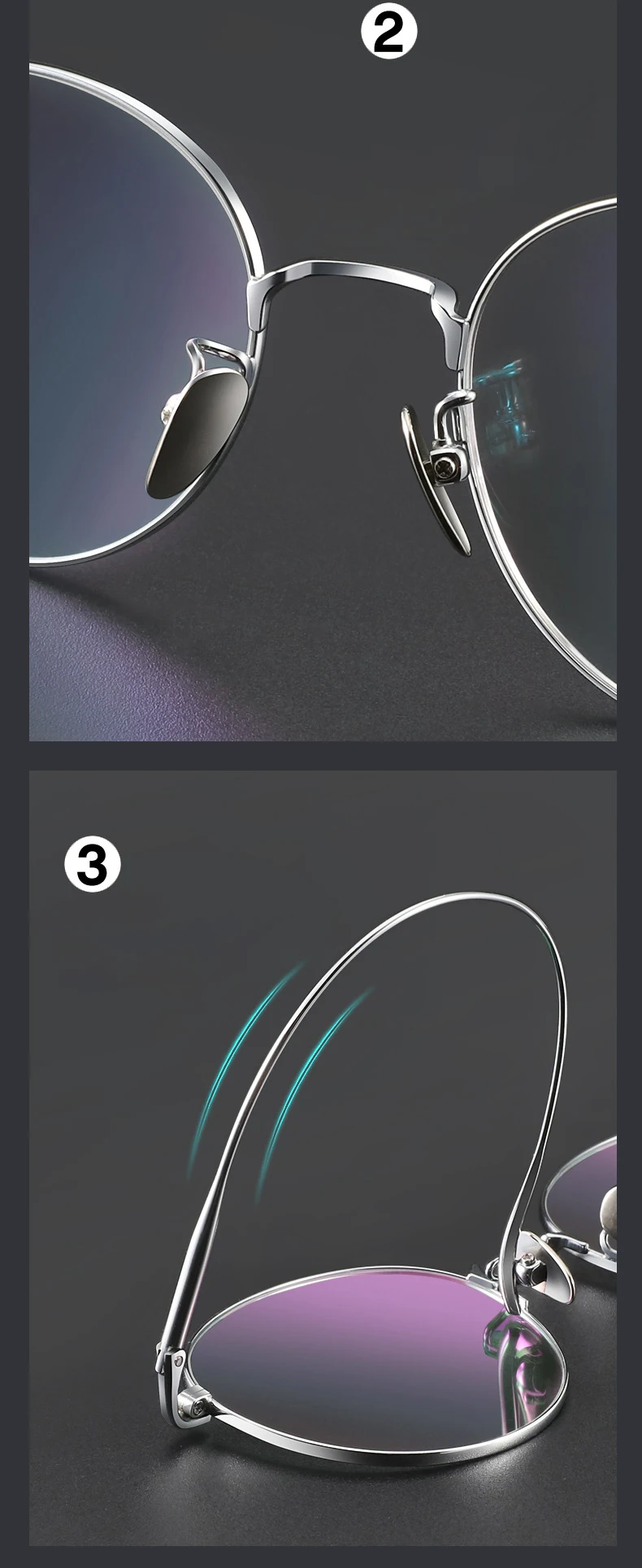 Ultra Licht Titan Brillen Mode Retro Runde Brillen Kleine Größe Hyperopie Myopie Optische Verordnung Rahmen Mann Frau – Detail 9