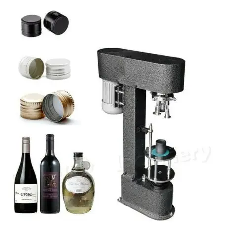 High Quality Semi Automatic Electric Wine Bottle Screw Cap Crimper /pilfer Proof Screwing Capping Machine Ropp Aluminum Motor 60