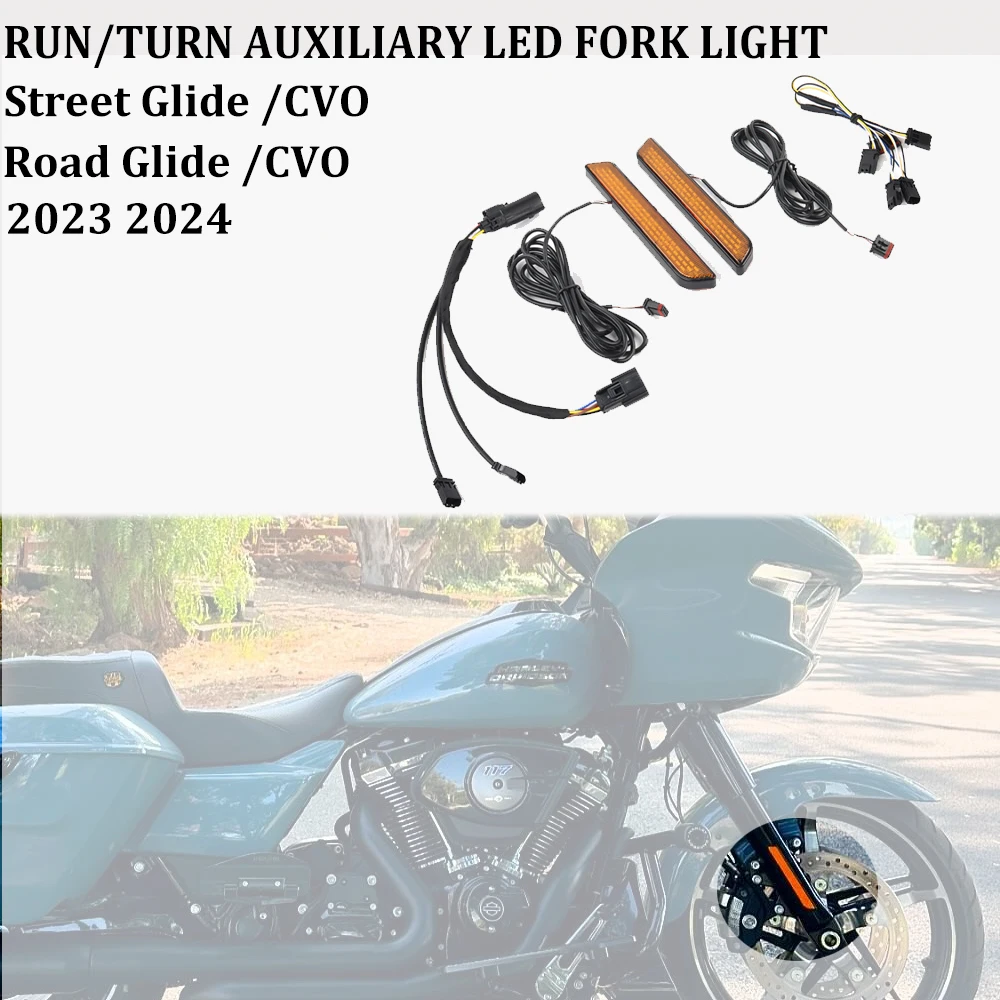 

LED Run/Turn Signal Fork Lights - Enhance Visibility & Style for Harley Touring CVO FLHX/SE, Road Glide ST FLTRXSTSE 2023-2024