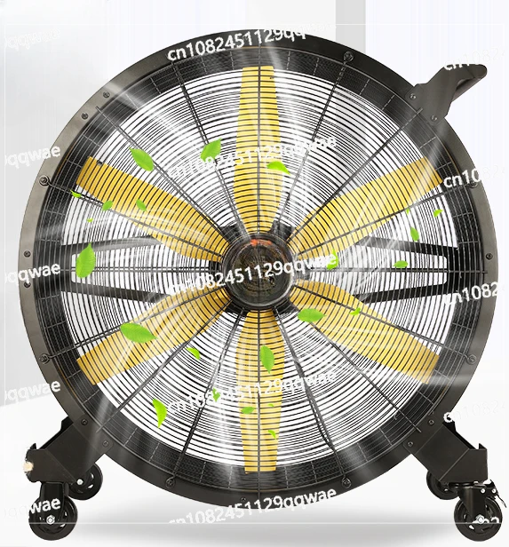 Large Hand Push Movable Fan, Industrial Powerful Floor, High Power, Workshop, Warehouse, Factory