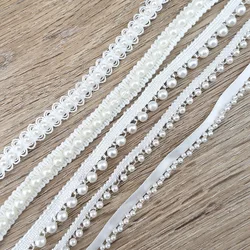 (1 Yard/roll) Pearl Gift Wrapping Lace Fabric Family Handmade Hairpin DIY Making Clothing Bag Accessories Decoration