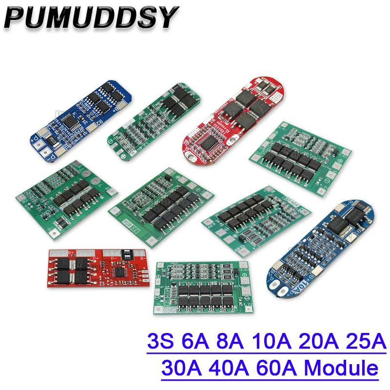 6A 8A 10A 20A 25A 30A 40A 60A 3S Li ion Lithium Battery 1865