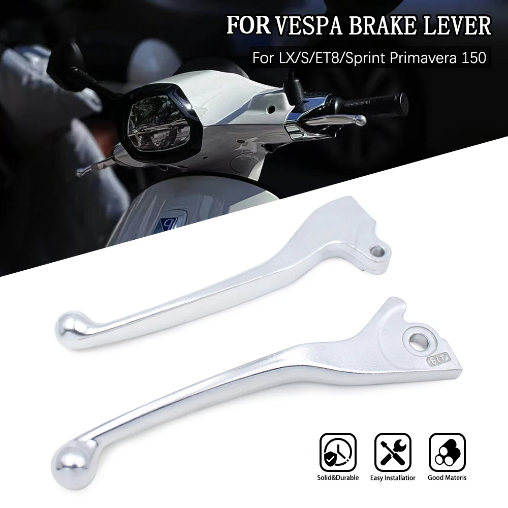 For Vespa Sprint Primavera 150 LX S ET8 CNC Super Sport Touring CNC Aluminum Scooter Brake Levers Front Rear Disc Lever