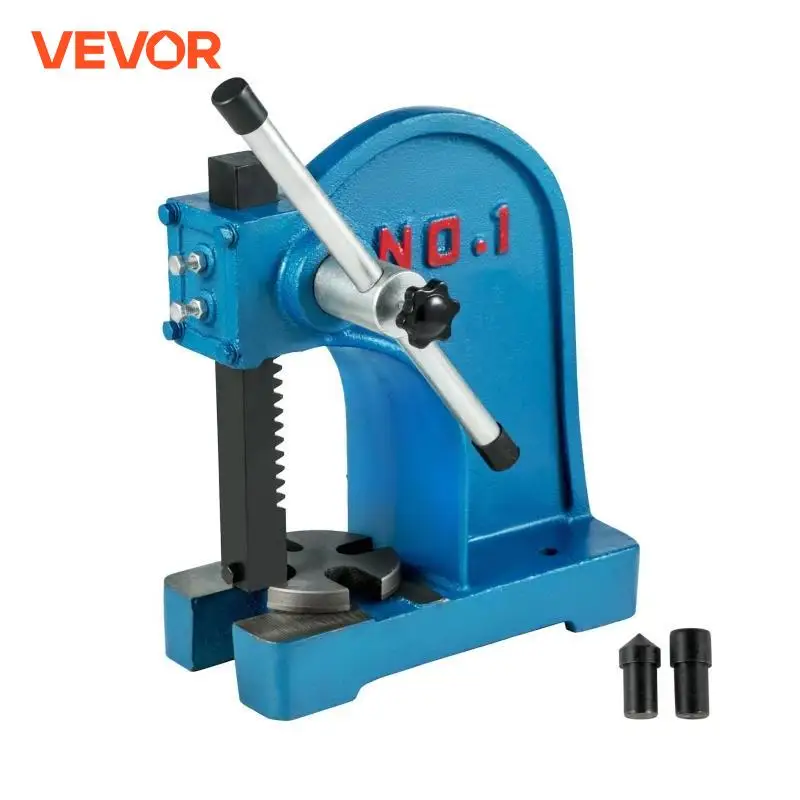 VEVOR Manual Arbor Press 1/3 Ton Heavy Duty Arbor Press Manual Desktop Arbor Press Cast Iron Material for Riveting Punching Hole