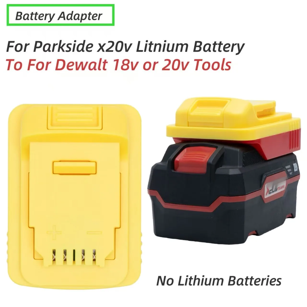 

Адаптер-конвертер для аккумуляторов Lidl Parkside x20v Team в инструменты Dewalt 18v 20v (без инструментов и аккумуляторов)