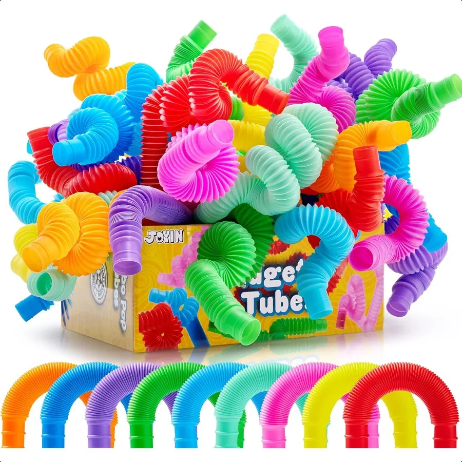 

JOYIN, 18 упаковок, сенсорные игрушки в стиле поп-тюбик, большие игрушки-непоседа, сувениры для вечеринок, 9 цветов, творчество, обучение, развлечение для малышей, идеально подходит для па