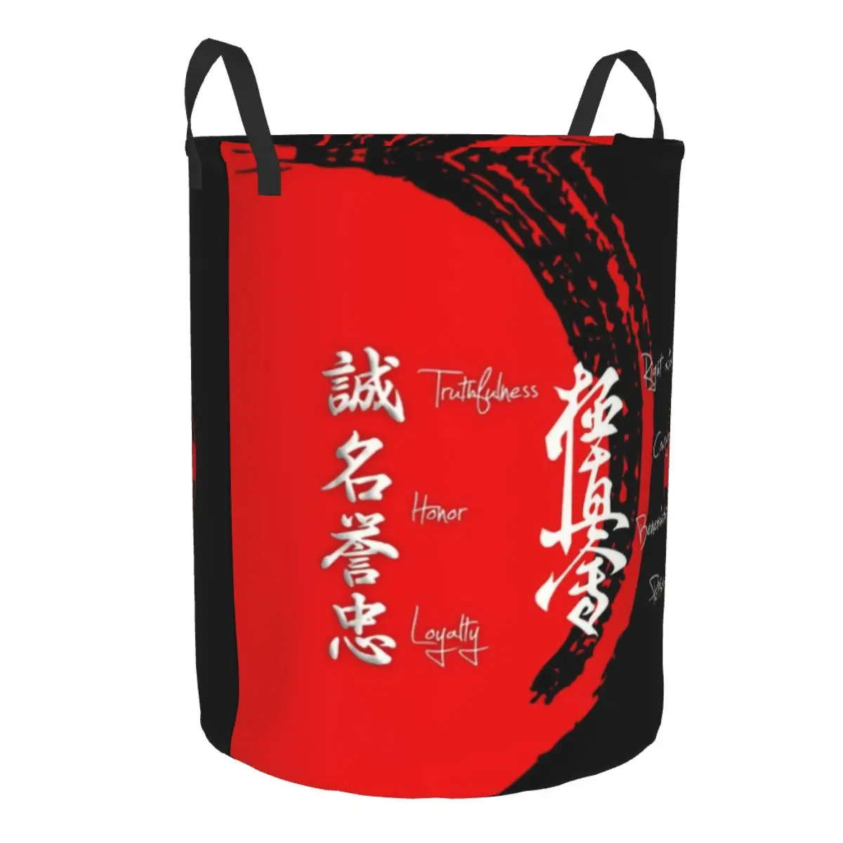 Custom Kyokushin Karate Bushido Values Laundry Hamper Large Storage Basket Martial Arts Girls Boys Toy Organizer