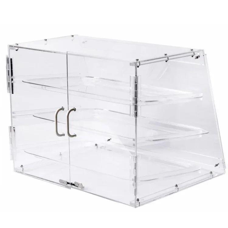 Factory Customized Wholesale Transparent 4 Layers Food Display Cabinet Clear PMMA Acrylic Lid Storage Display Box With Drawers