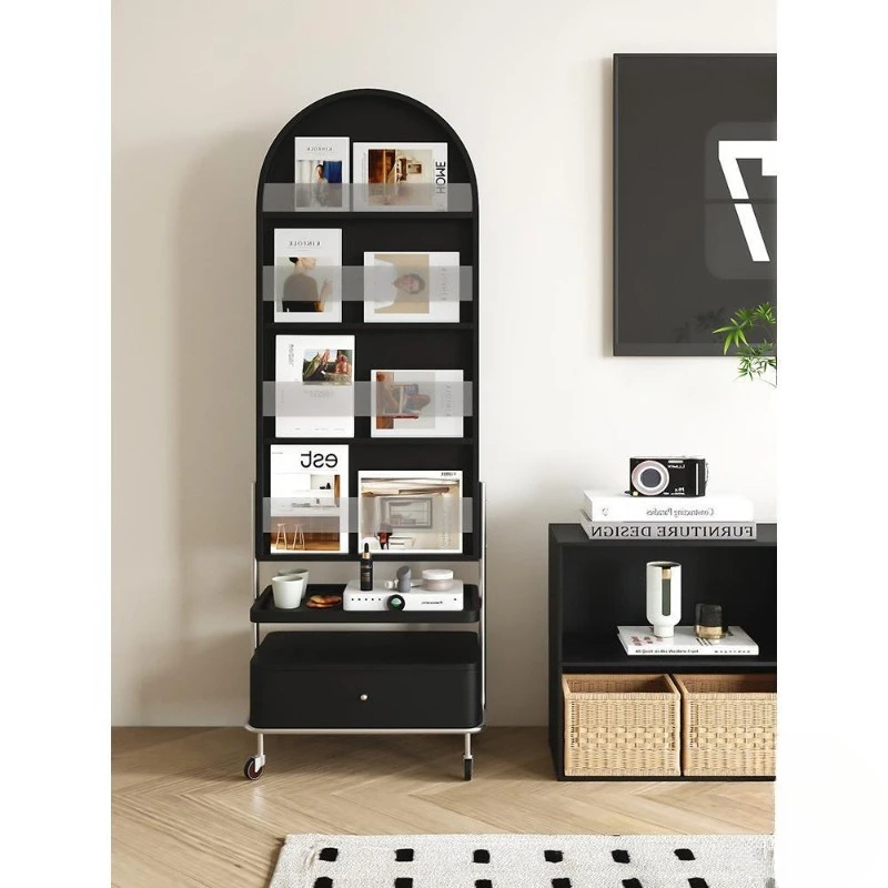 Retro full-length mirror rotating removable storage drawer