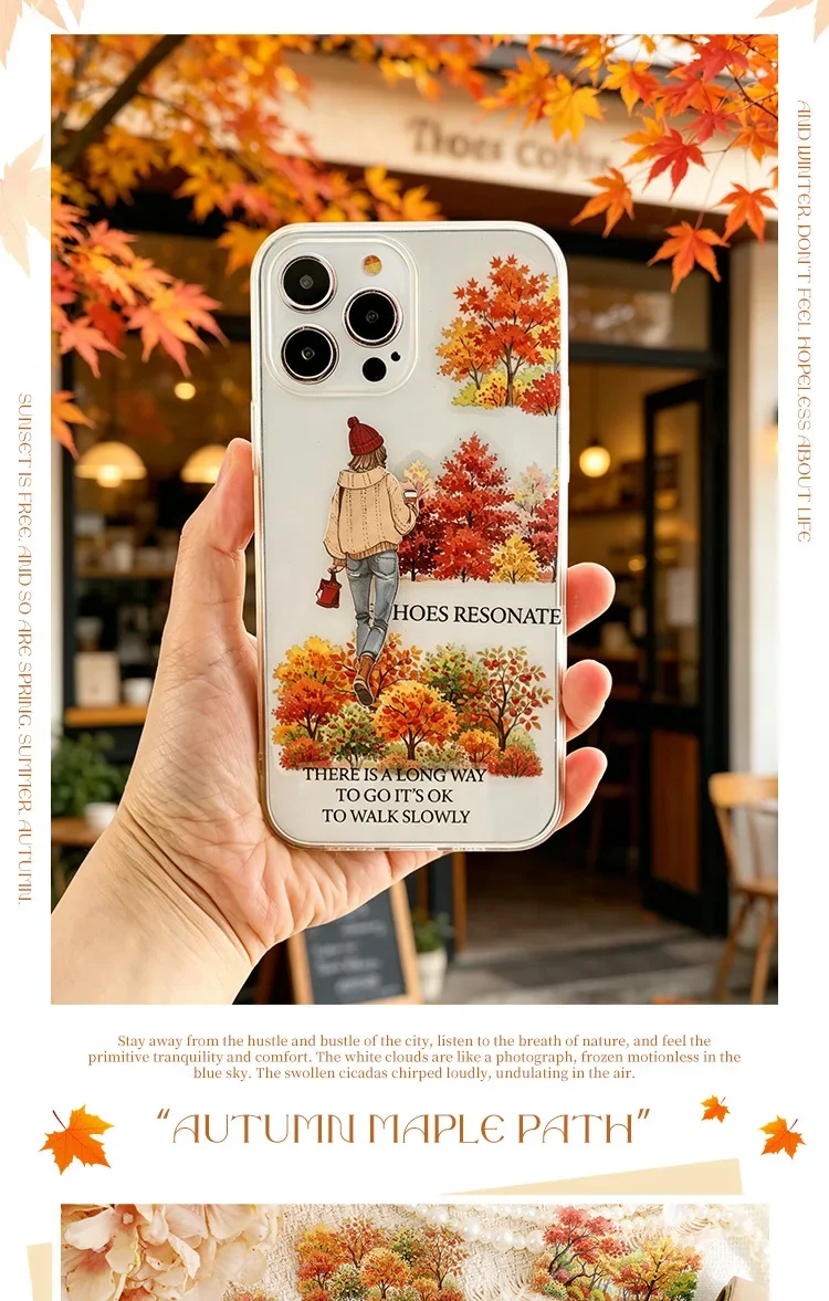 JIANWU Vintage Seasons Forest Tree Landscape Material Collage Scrapbooking PET Sticker Creative DIY Journal Stationery