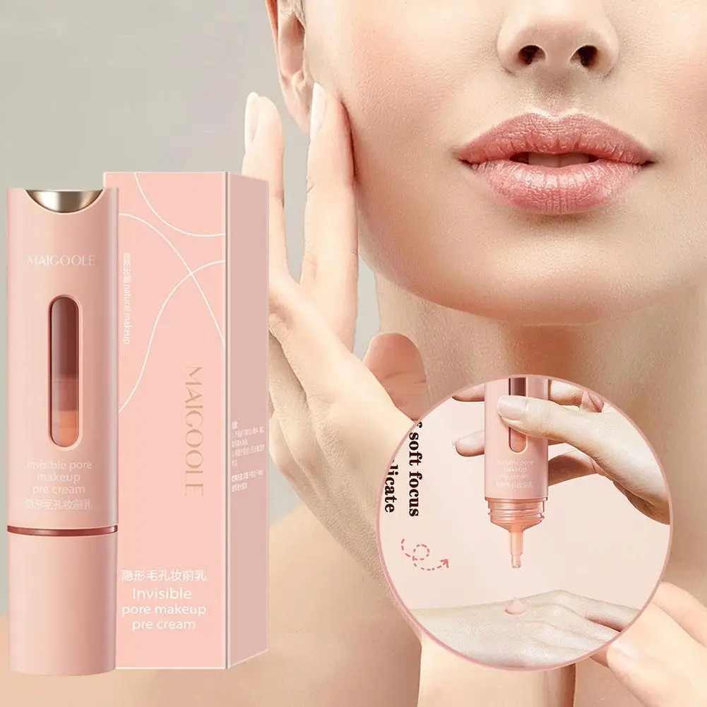 Invisible Pore Makeup Primer Cream Long Lasting Moisturizes Transparent Skin Tone Brighten Concealer Cream Face Natural Q1v0