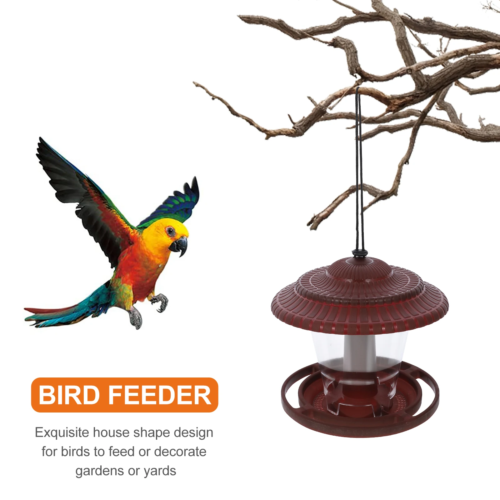 

Hanging Outdoor Garden Waterproof With Roof Bird Feeders For Outdoors Hanging Wild Bird Feeder Backyard Balcony Front
