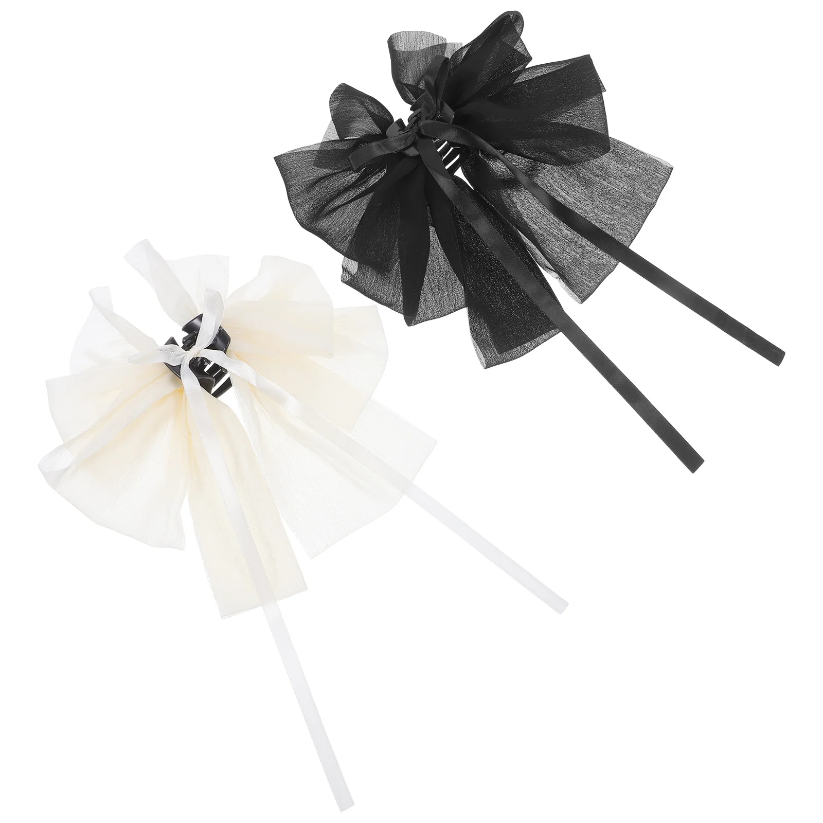 

2Pcs Mesh Bowknot Hair Claw Clips Elegant Design Secure Hold for Thick Thin Hair Styling Women Fashion Accessories Daily Wear