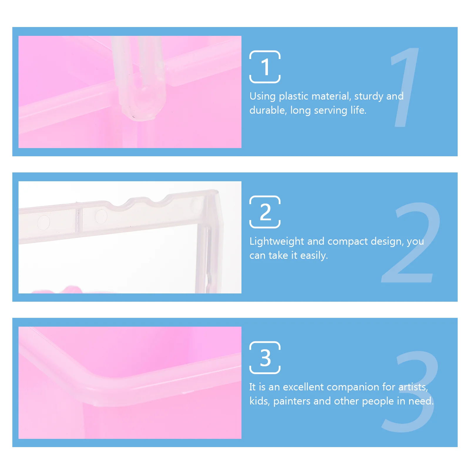 

2Pcs Artist Paint Brush Basins Plastic Painting Buckets Multifunctional Paint Brush Washer for Art Studio Supplies