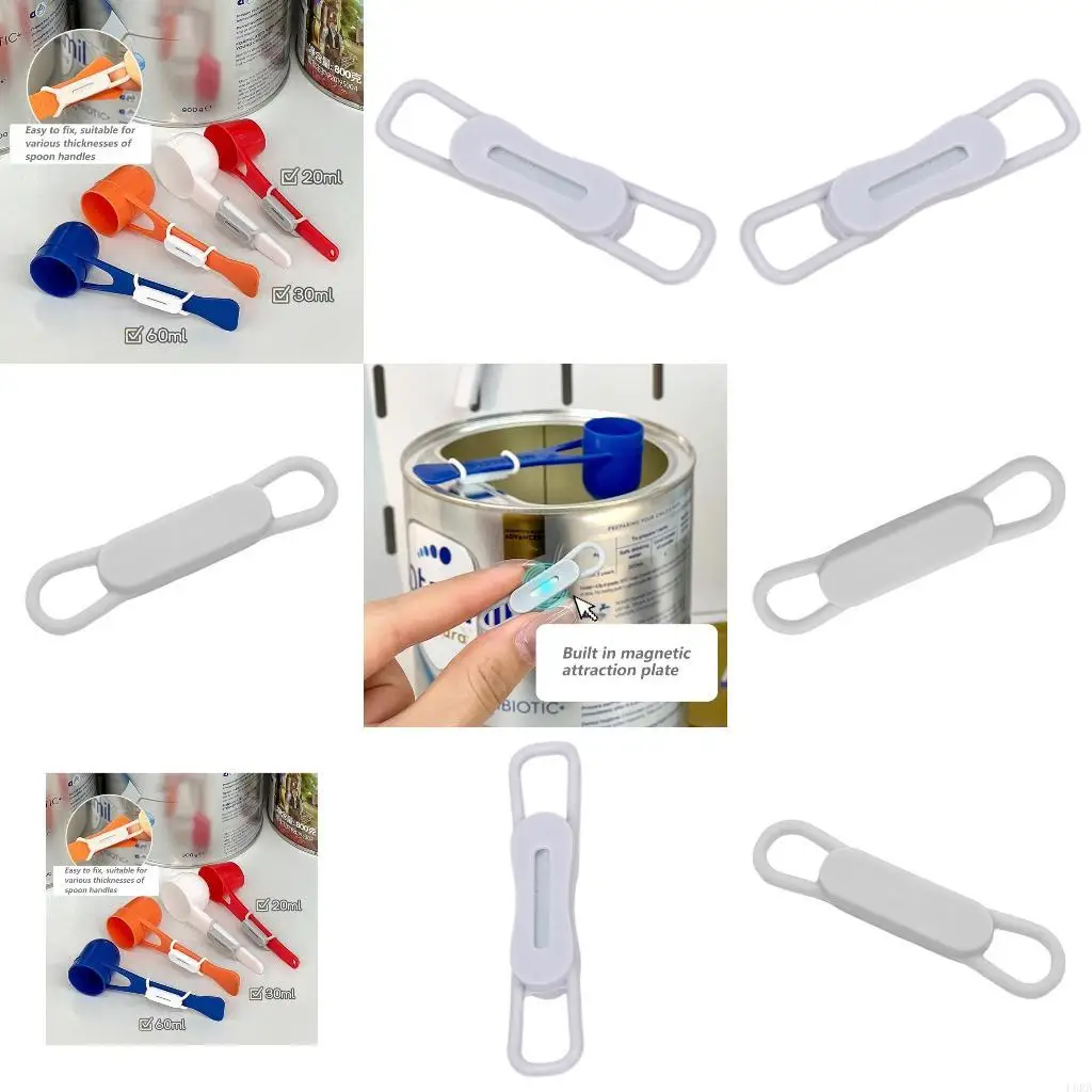 

Silicone Milk Powder Spoon Clip with Strong Magnet Easy to Use Design for Infant Feeding Essential L8RB