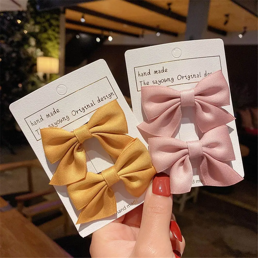

Cute Solid Color Hair Accessories Baby Hairpins Bow Headgear Bowknot Barrettes Kids Hair Clips