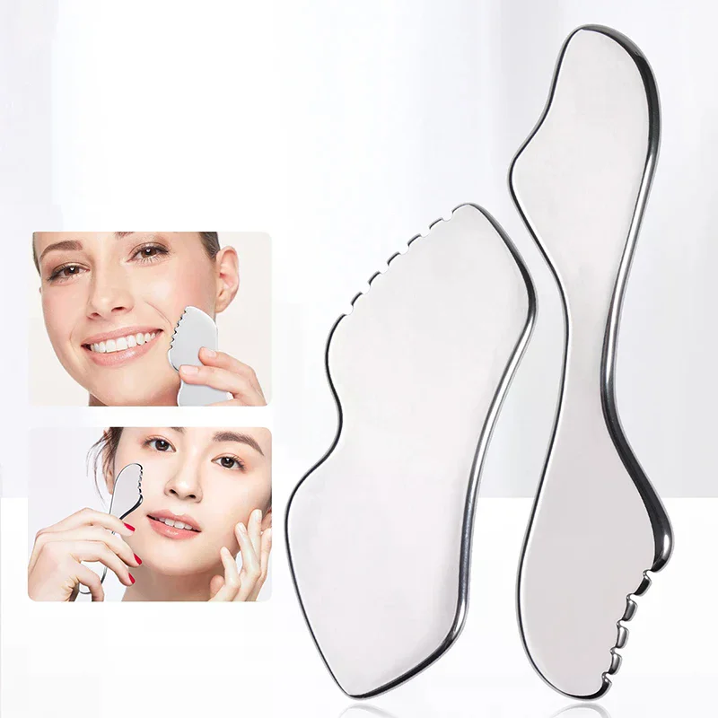 Stainless Steel Gua Sha Board Scraping Body Massager Facial Lifting For Muscle Relaxing Soft Tissue Reduce Head Neck Back Pain