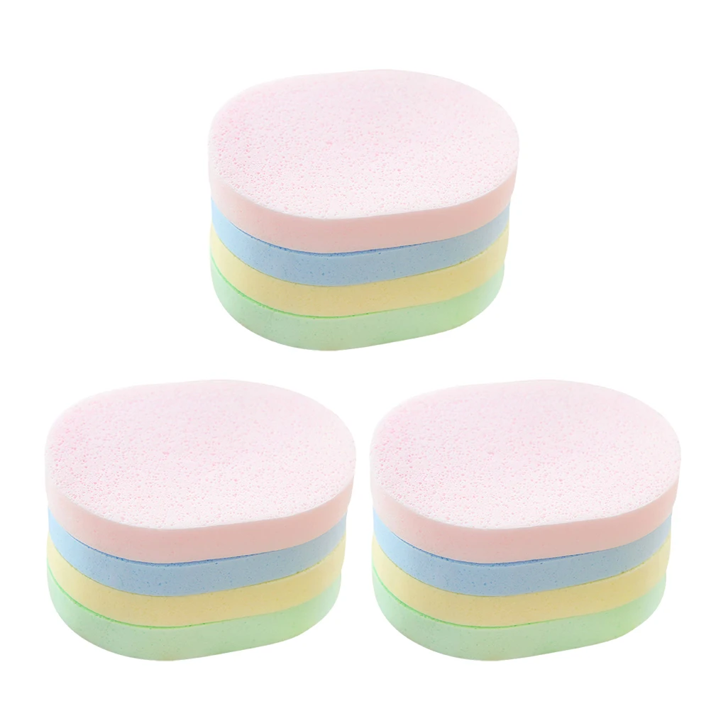 

12 Pcs Cleaning Sponges Gentle Smooth Skin Friendly Skin Care Sponges Makeup Removal Lightweight Portable Safe Use
