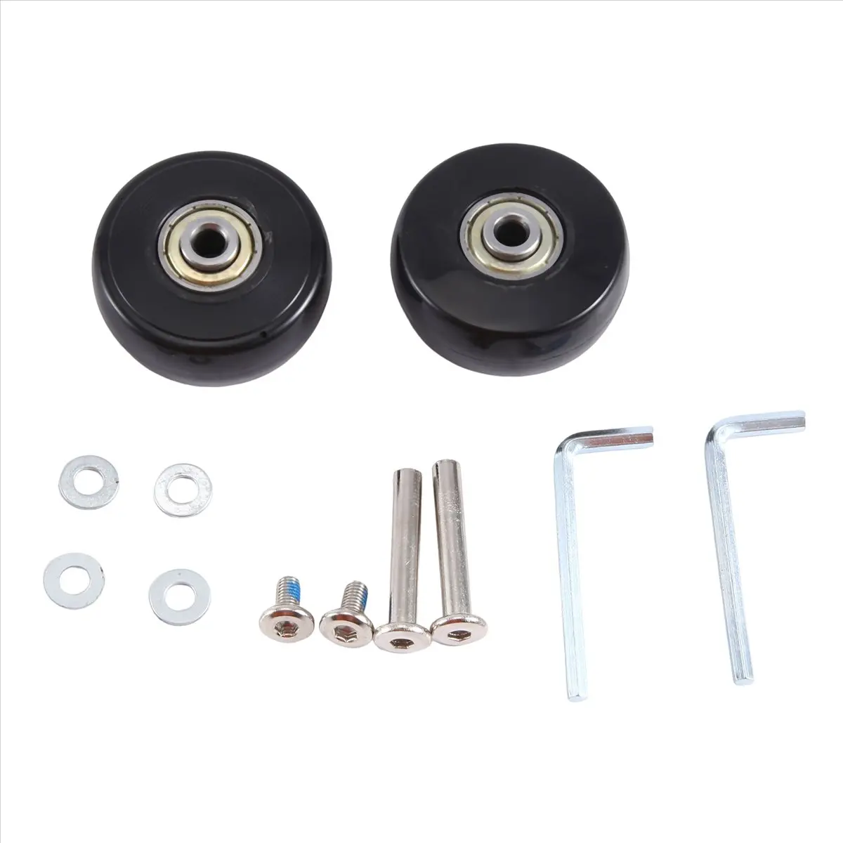 ABQR 50X22mm مجموعة من 2 عجلات بديلة لحقيبة الأمتعة، عجلات دوارة من البولي يوريثان، مجموعات إصلاح محامل من الفولاذ الكربوني #2