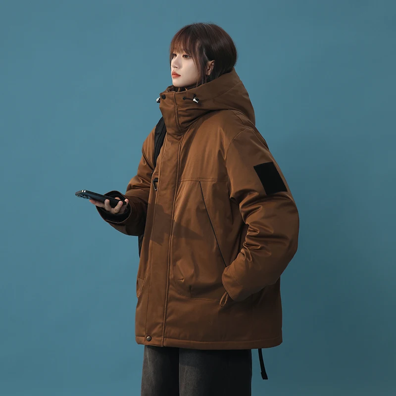 

Men and Women Coat Windbreaker Outerwear Padded Winter Male Keep Warm Parkas Men Windproof Hooded Thicken Multi-pocket Coat