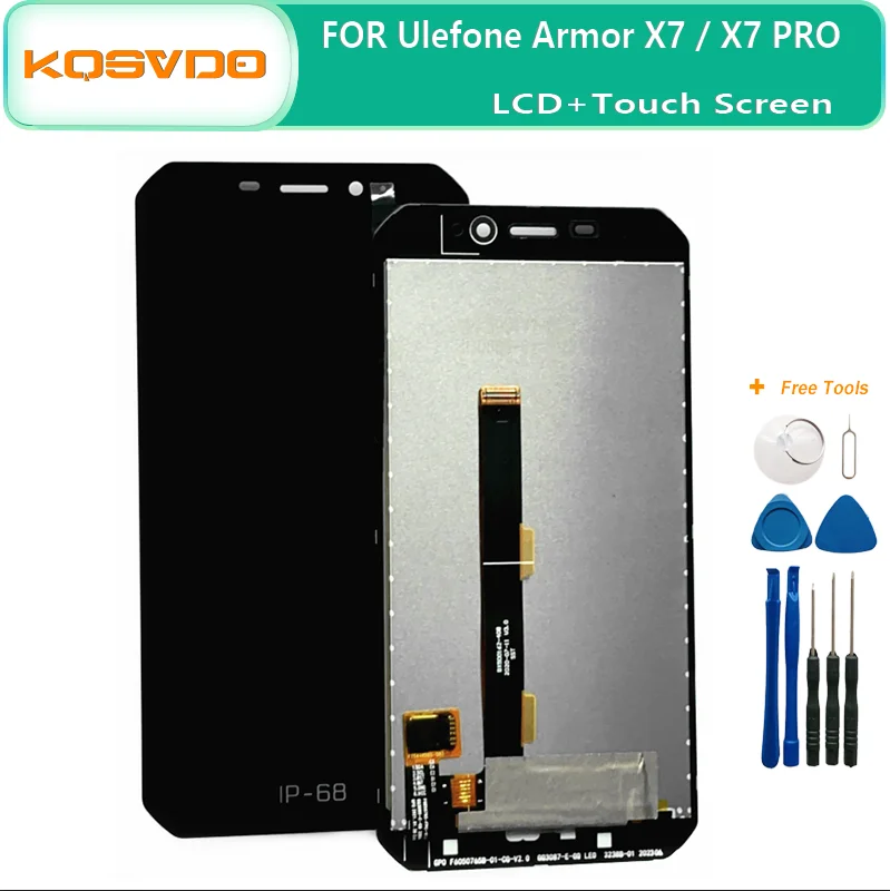 Pro originální ulefone brnění X6 / X7 / x7pro LCD displej dotek obrazovka digitizér spojování náhrada armorx7 pro přední displej