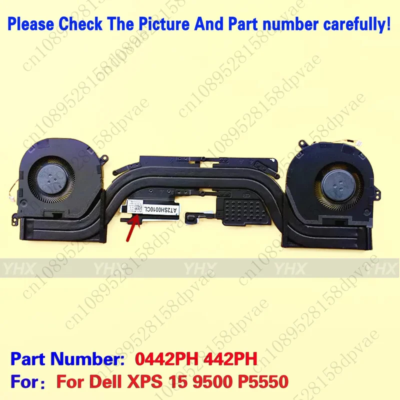 GYX Nowy Radiator Chłodzący CPU GPU do Dell XPS 15 9500 P5550 0442PH 442PH