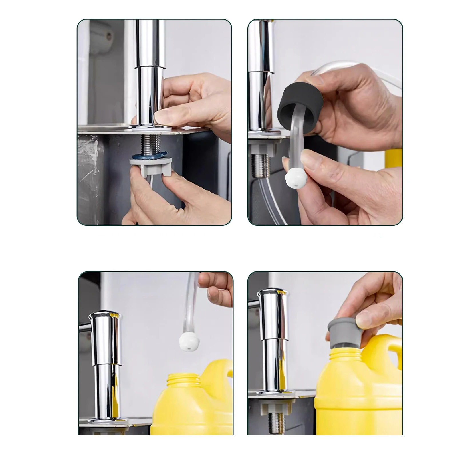 Stainless Steel Soap Dispenser Extension Tube Kit Kitchen Sink Liquid Soap Dispenser Bathroom Lotion Detergent Hand Press Pumps