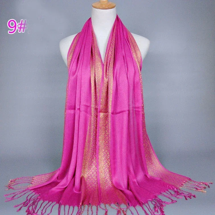170*60cm nuova sciarpa nappa donna Hijab musulmano turbante scialle con frange avvolgere stole islamiche bandane Pashmina Bufanda Foulard sciarpe