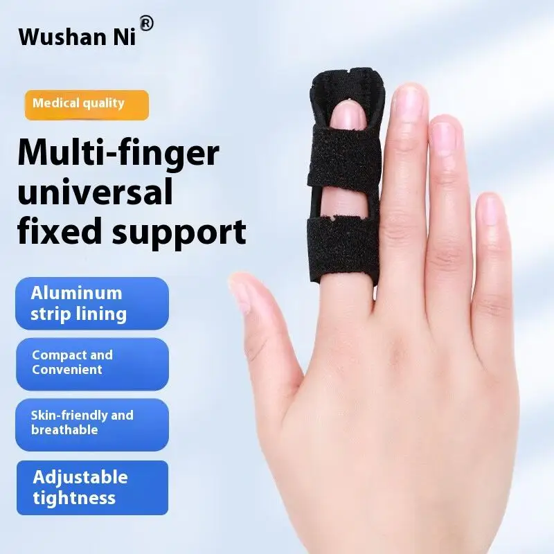 

1 шт., фиксирующая шина для пальцев, выпрямляющая скоба, регулируемый ремешок с алюминиевой пластиной для корректора пальцев, ухода за суставами пальцев, восстановление