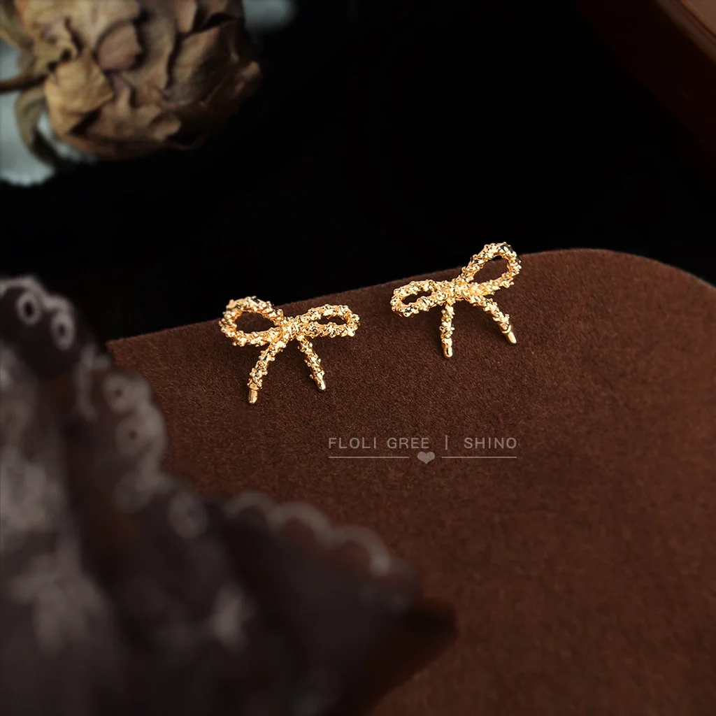 Cciris Matte Bow Stud Earrings Hypoallergenic Minimalist Wholesale Dainty Jewelry for Women