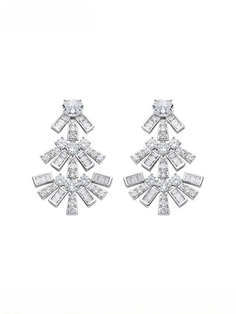 

Элегантные серьги-гвоздики Nana Jacqueline 5N в стиле Light Luxury, оригинальный дизайн, модные украшения, геометрическая форма, синтетический кубический цирконий для...